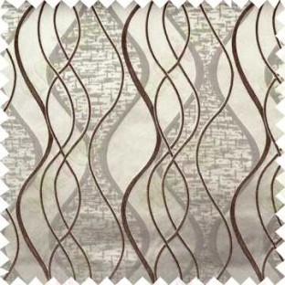 Brown Vertical Flowing Waves Poly Main Curtain Designs